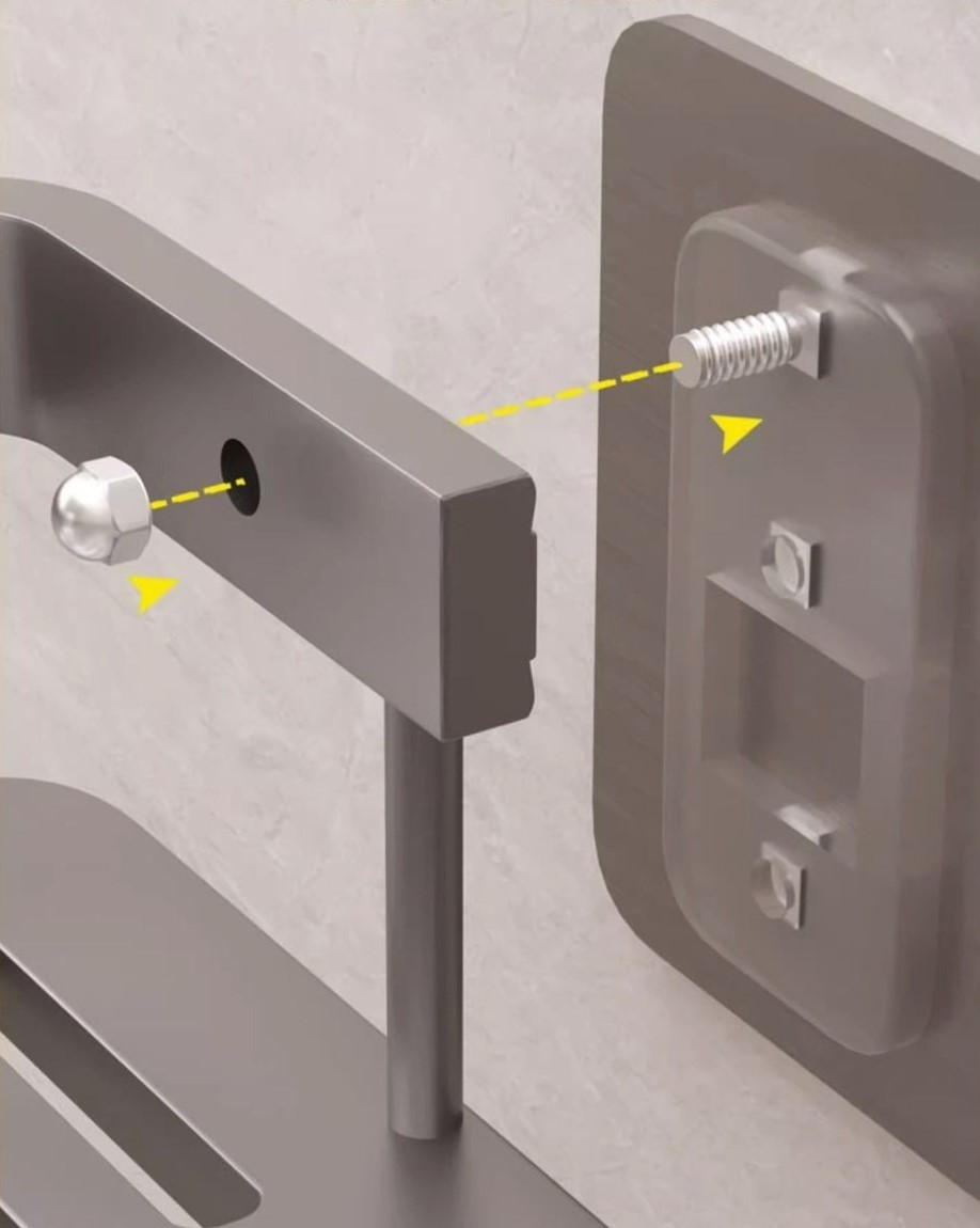 Bathroom wall-mounted no-drill aluminum storage rack 9