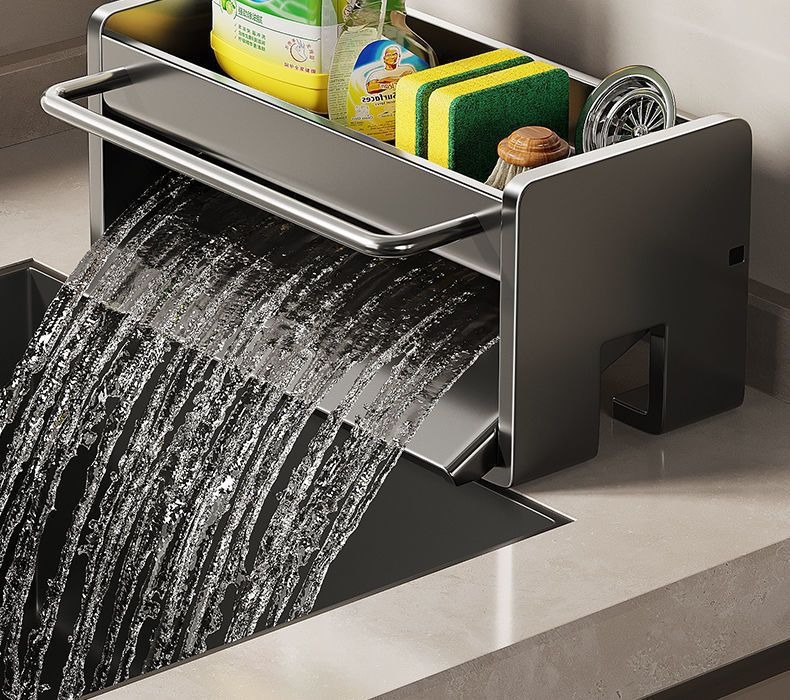 Dishcloth drainer and dish soap storage rack 7