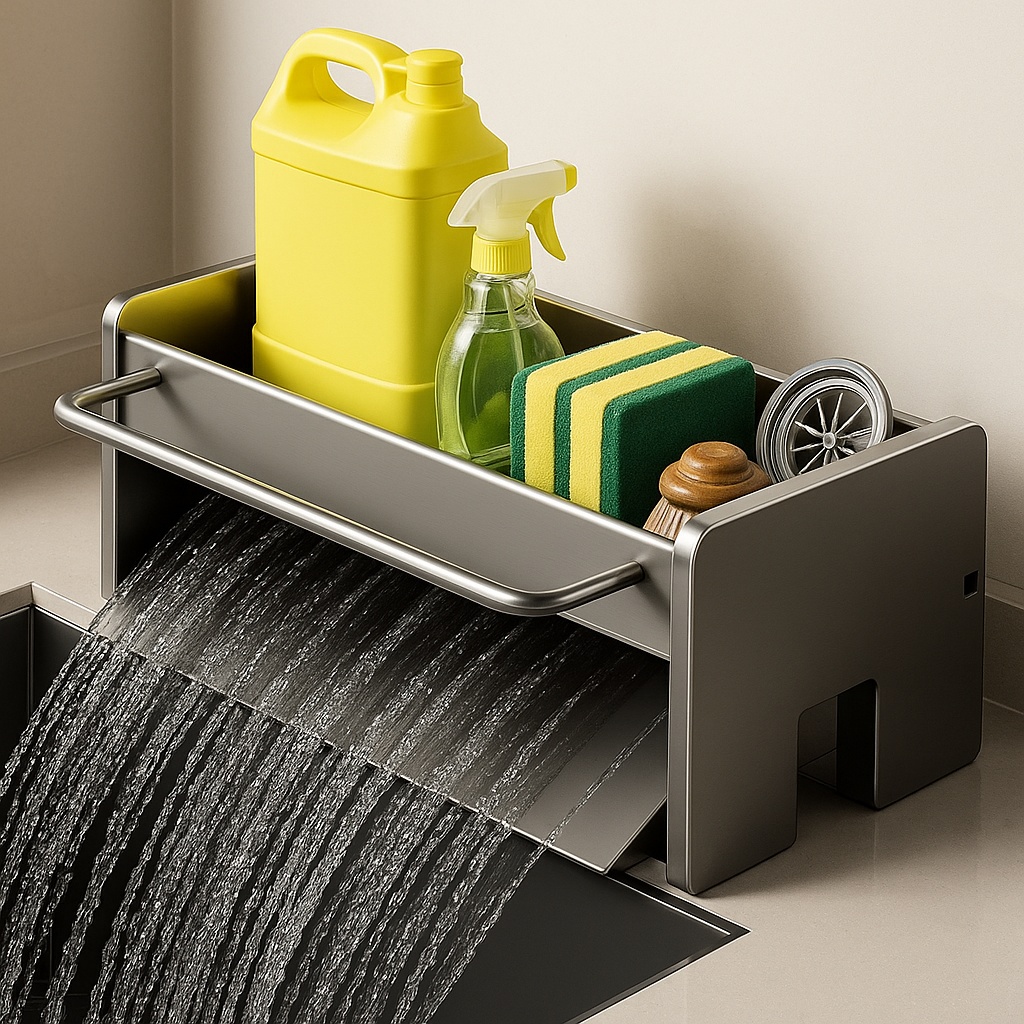 Dishcloth drainer and dish soap storage rack 7