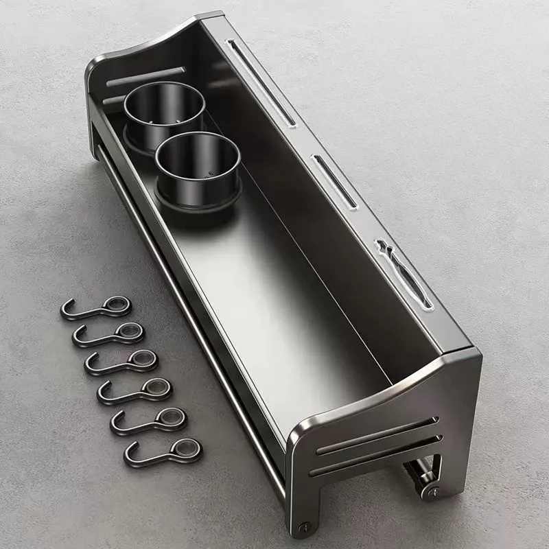 No-drill kitchen multi-functional seasoning rack 8