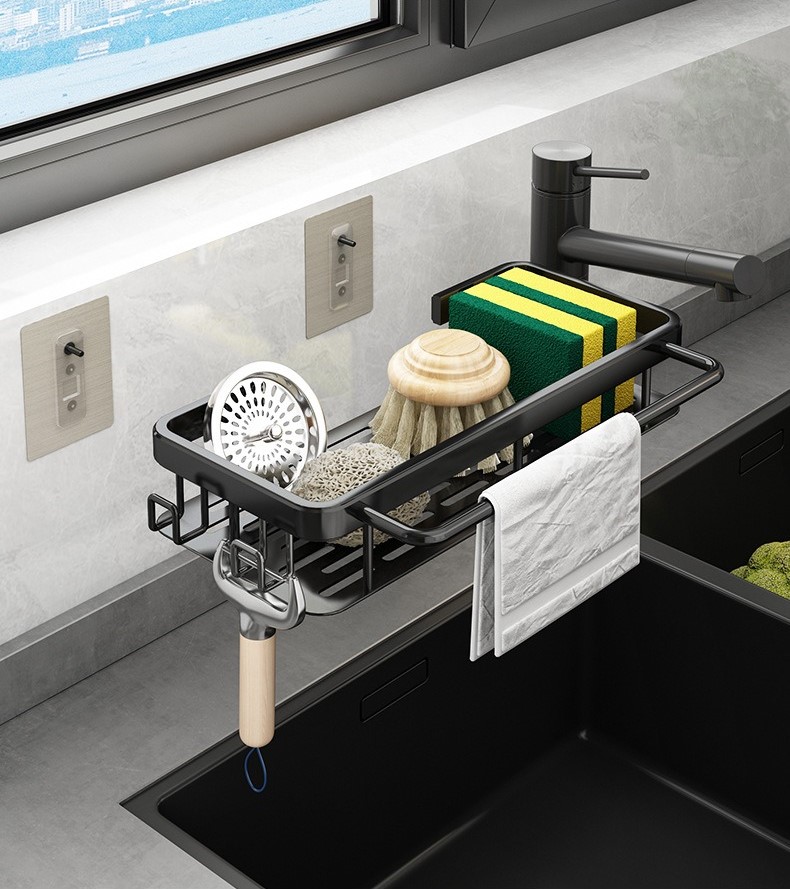 No-drill sink and dishcloth rack 4