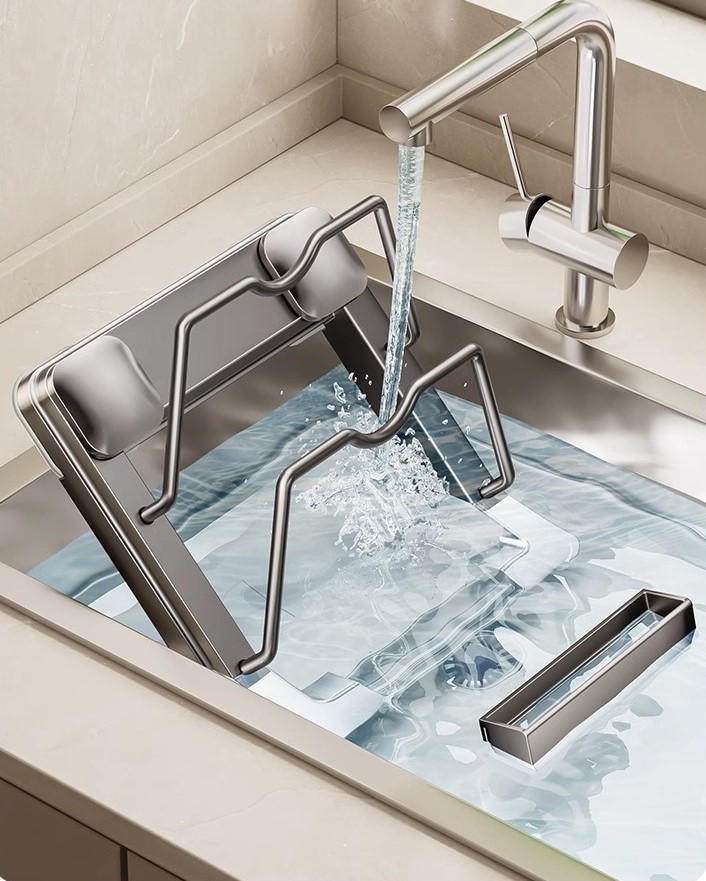 Suction cup aluminum shelf with drainage holes 14