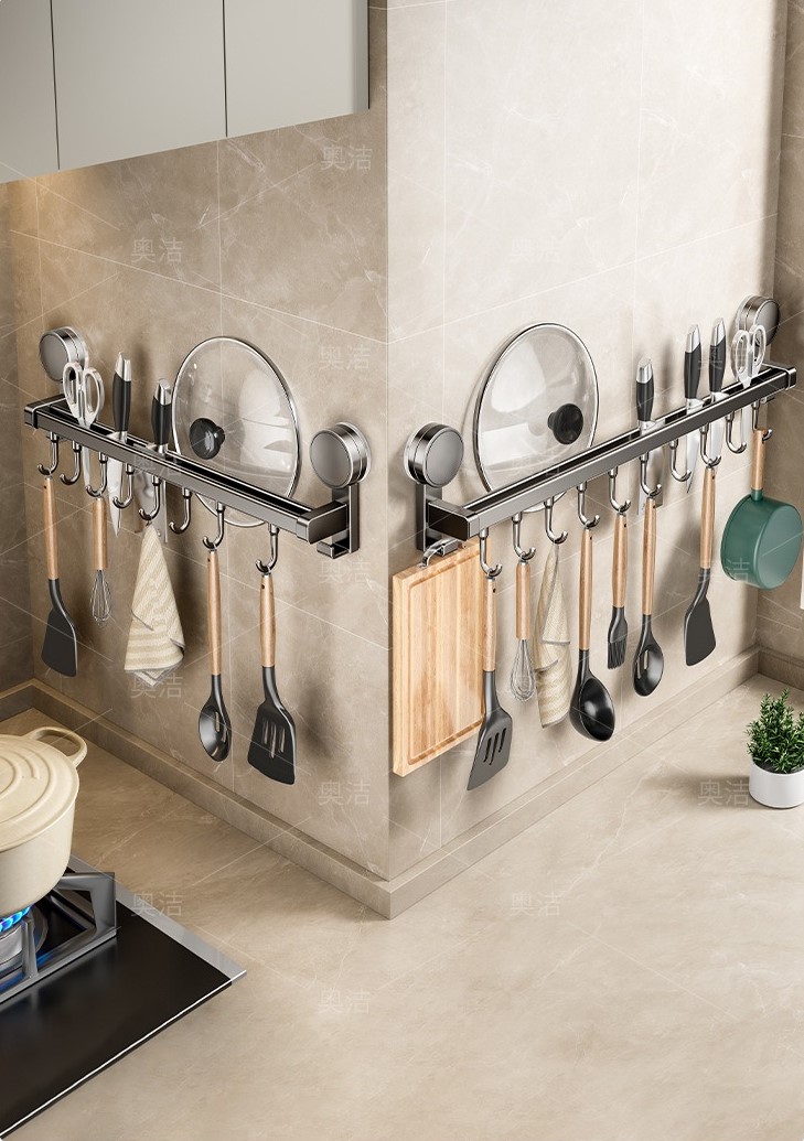 Suction Cup Kitchen Spatula Integrated Storage Rack 12 01