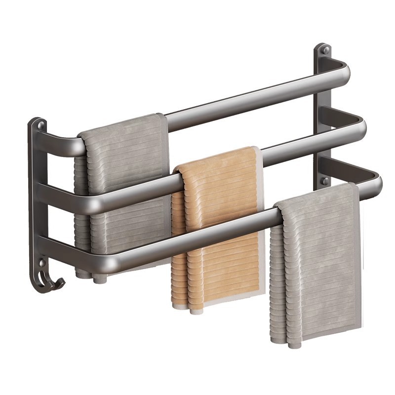 Bathroom aluminum multi-layer wall-mounted towel rack 33