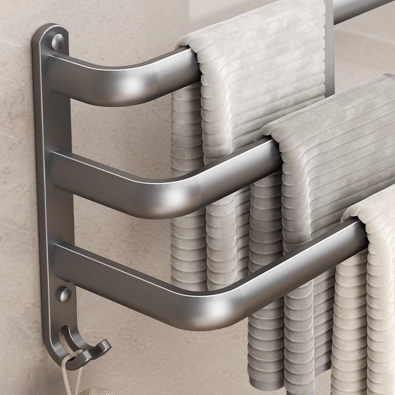 Bathroom aluminum multi-layer wall-mounted towel rack 33 02