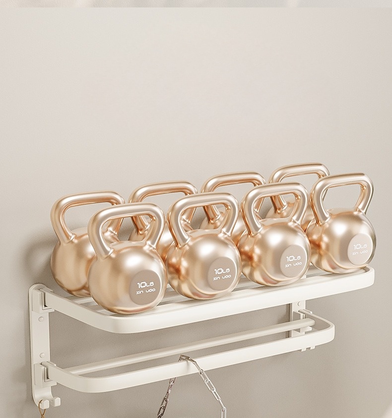 Beige bathroom supplies storage rack 21