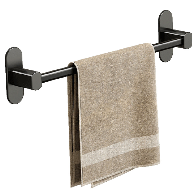 Black single bar bathroom towel rack 34