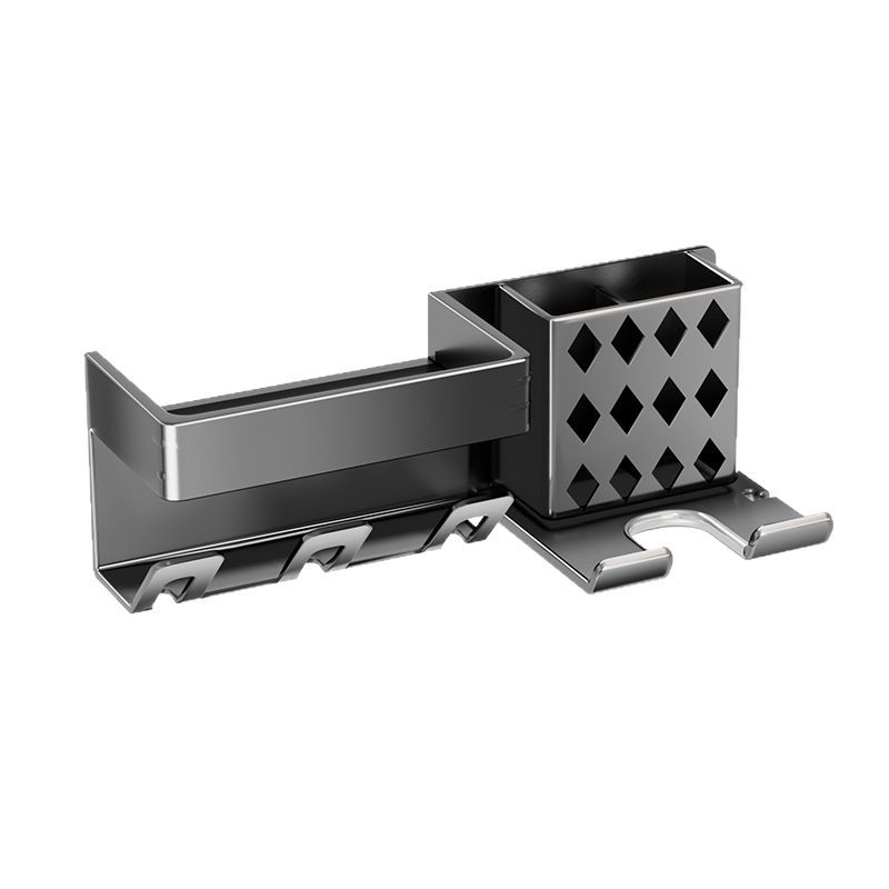 Gray bathroom hairdryer and toothbrush holder 32 01