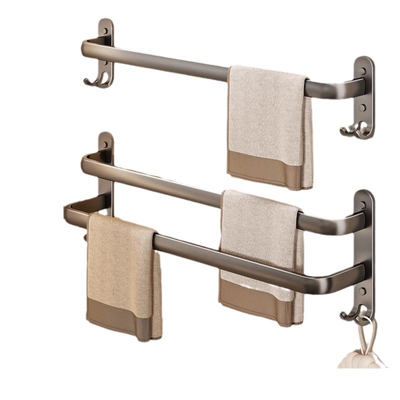 Gunmetal gray bathroom towel rack storage shelf 22 02