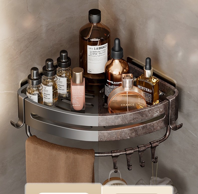 No-drill bathroom corner shower gel storage rack 36
