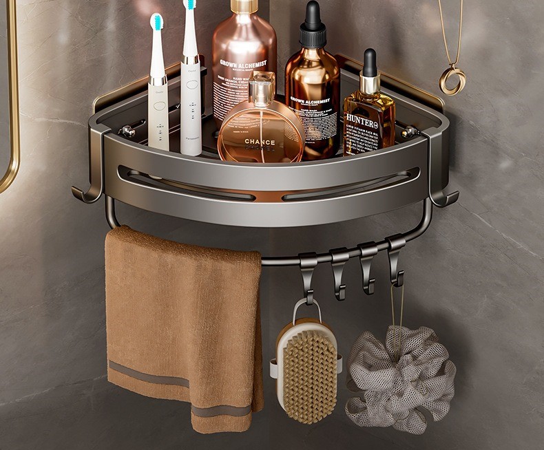 No-drill bathroom corner shower gel storage rack 36