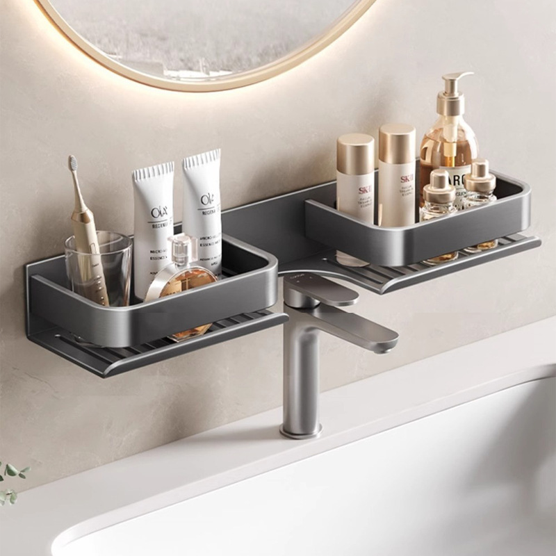 No drilling required wall-mounted vanity storage rack 38