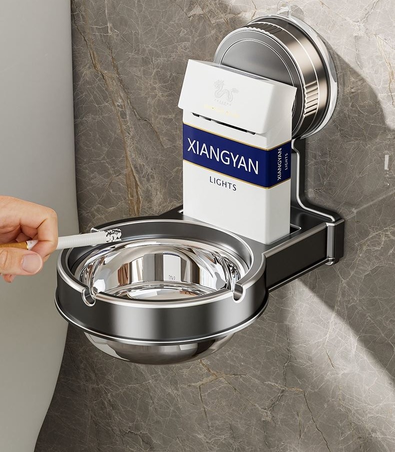 Suction cup type bathroom ashtray wall-mounted storage 26 01