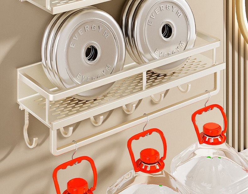 White space aluminum wall-mounted bathroom storage rack 41