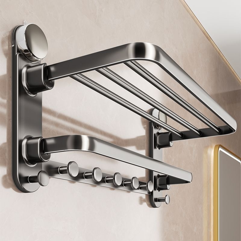 Gray no-drill suction cup bathroom towel rack 42