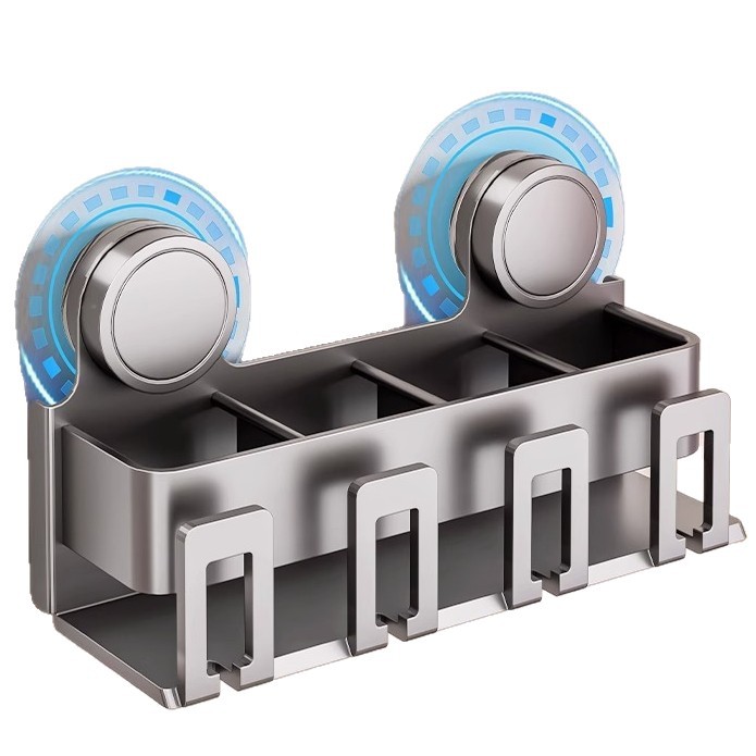 Metal suction cup toothbrush and toothbrush cup holder 55 02