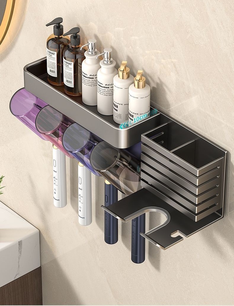 No-drill bathroom hair dryer holder bracket 47 01