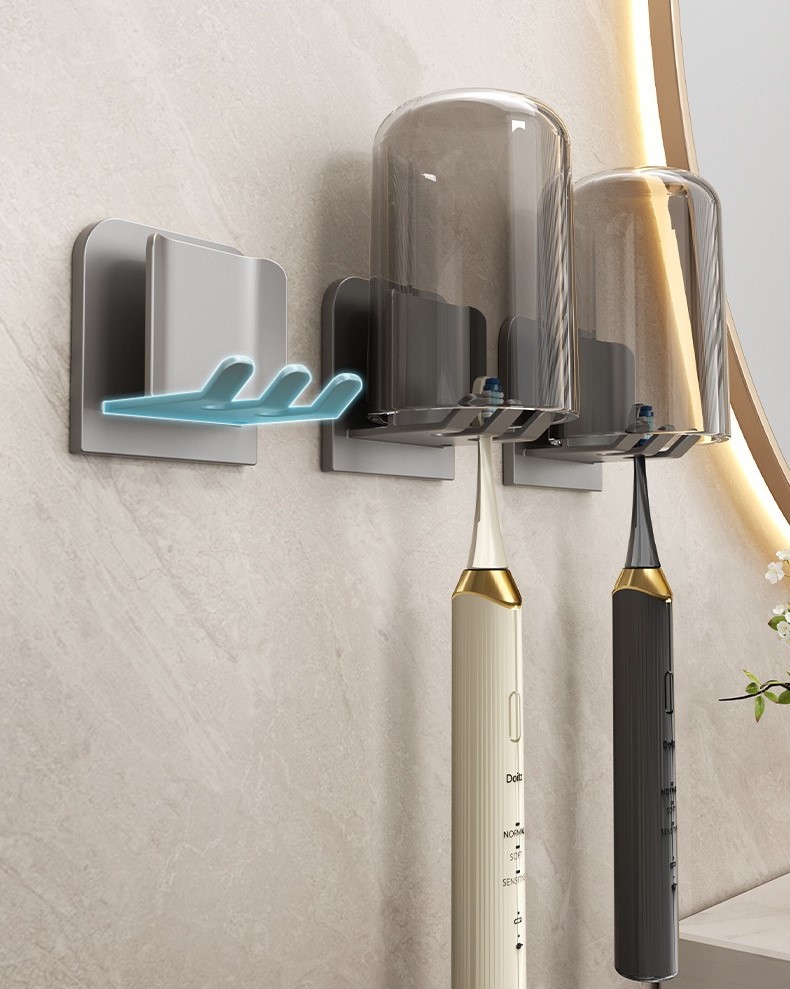 No-drill electric toothbrush holder wall-mounted set 60 01