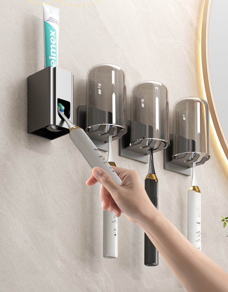 No-drill electric toothbrush holder wall-mounted set 60 02