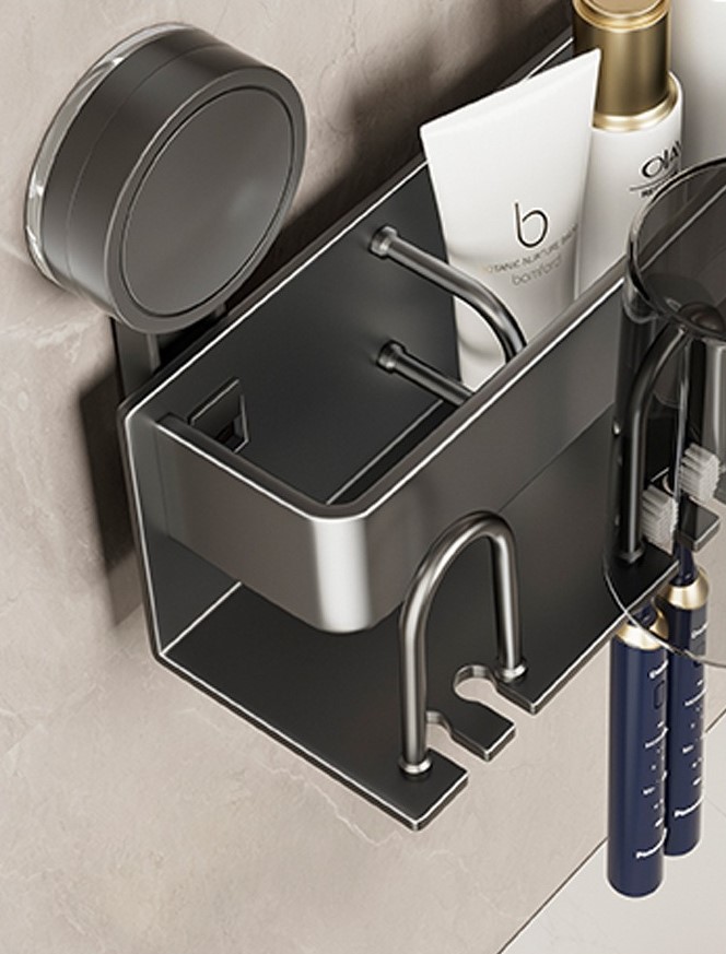 Space aluminum toothbrush and toothbrush cup holder 57 01